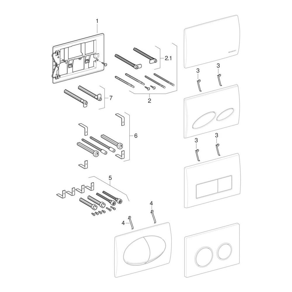Geberit Kappa 20 Drückerplatte, 2-Mengen-Spülung, Weiß... GEBERIT-115228111 4025416838685 (Abb. 9)