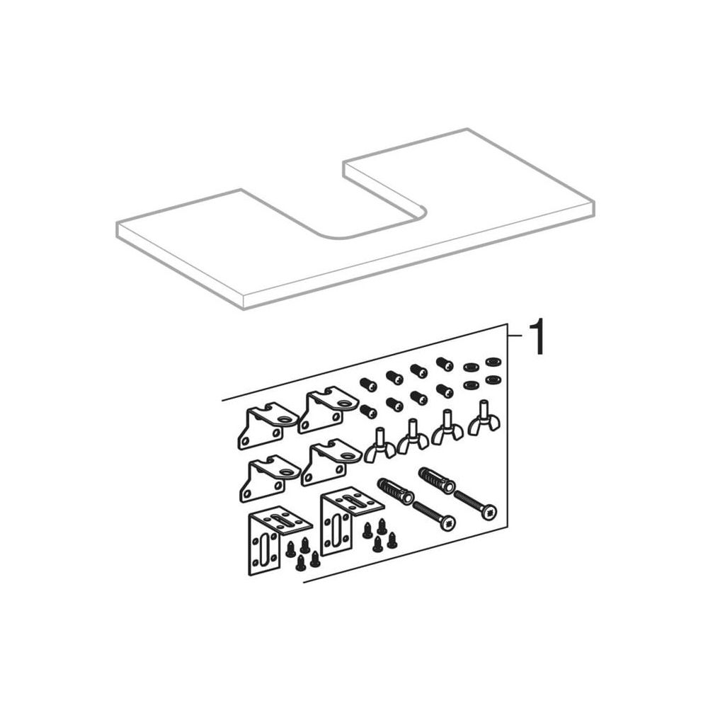 Geberit ONE Waschtischplatte Ausschnitt mittig, für Aufsatzwaschtisch Schalenform, ... GEBERIT-505272006 4025410936318 (Abb. 10)