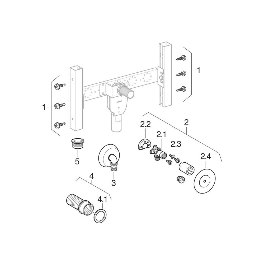 Geberit Duofix Traversenelement für Waschmaschine, Wandarmatur Aufputz, mit UP-Sipho... GEBERIT-111778002 4064746031151 (Abb. 6)