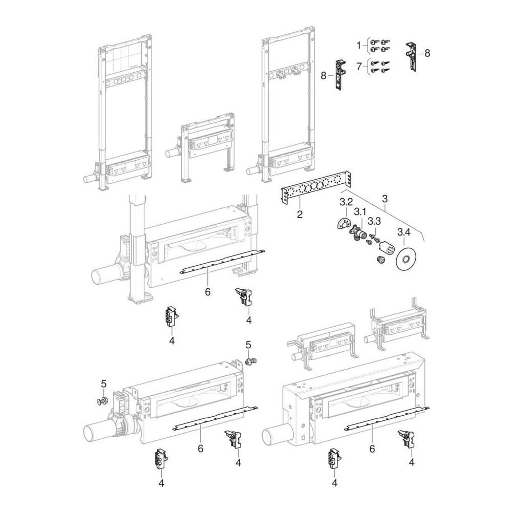 Geberit Duofix Element für Dusche, 130cm Metall-/Holzständerw., Wandablauf, Wandarma... GEBERIT-111587002 4064746030680 (Abb. 7)