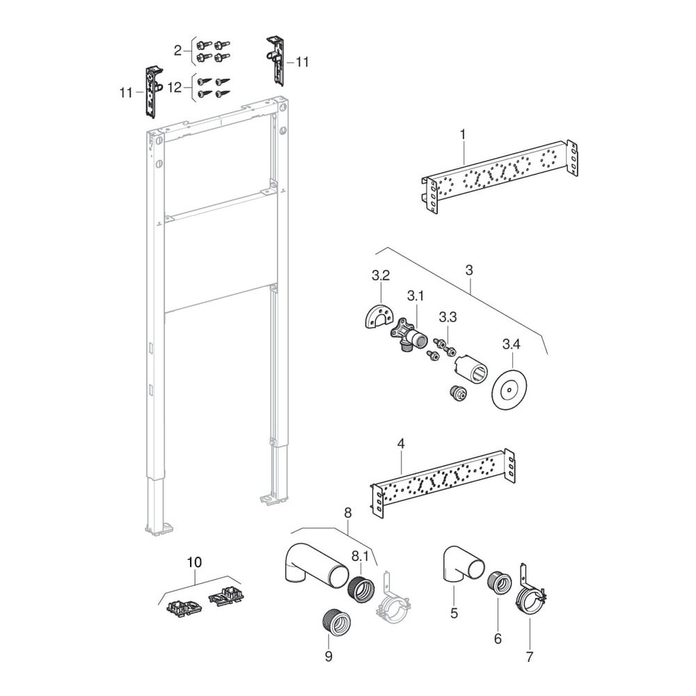 Geberit Duofix Element für Ausgussbecken 130cm, für Metall-, Holzständerwände, Wanda... GEBERIT-111450002 4064746029936 (Abb. 6)