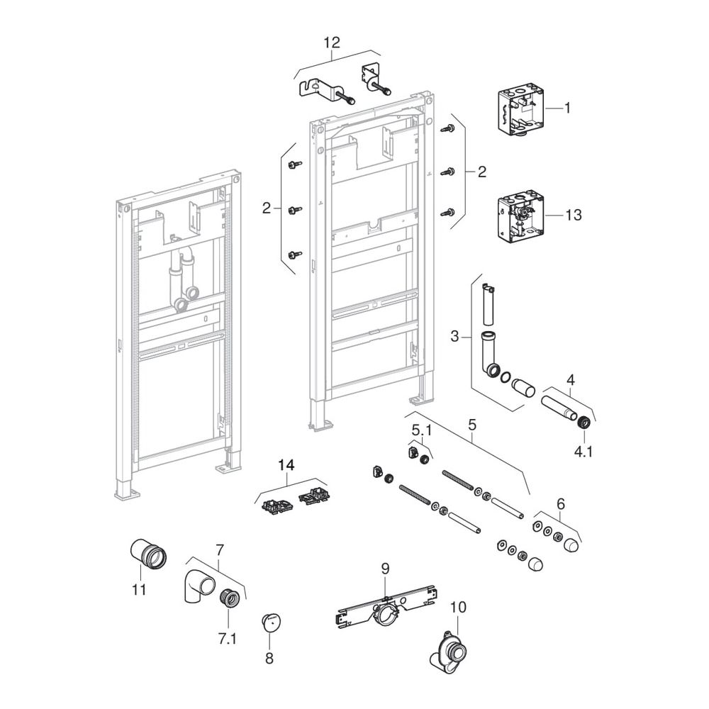 Geberit DuofixBasic Element für Urinal, 130cm universell, für Basic Urinalsteuerung,... GEBERIT-458603006 4064746032905 (Abb. 6)