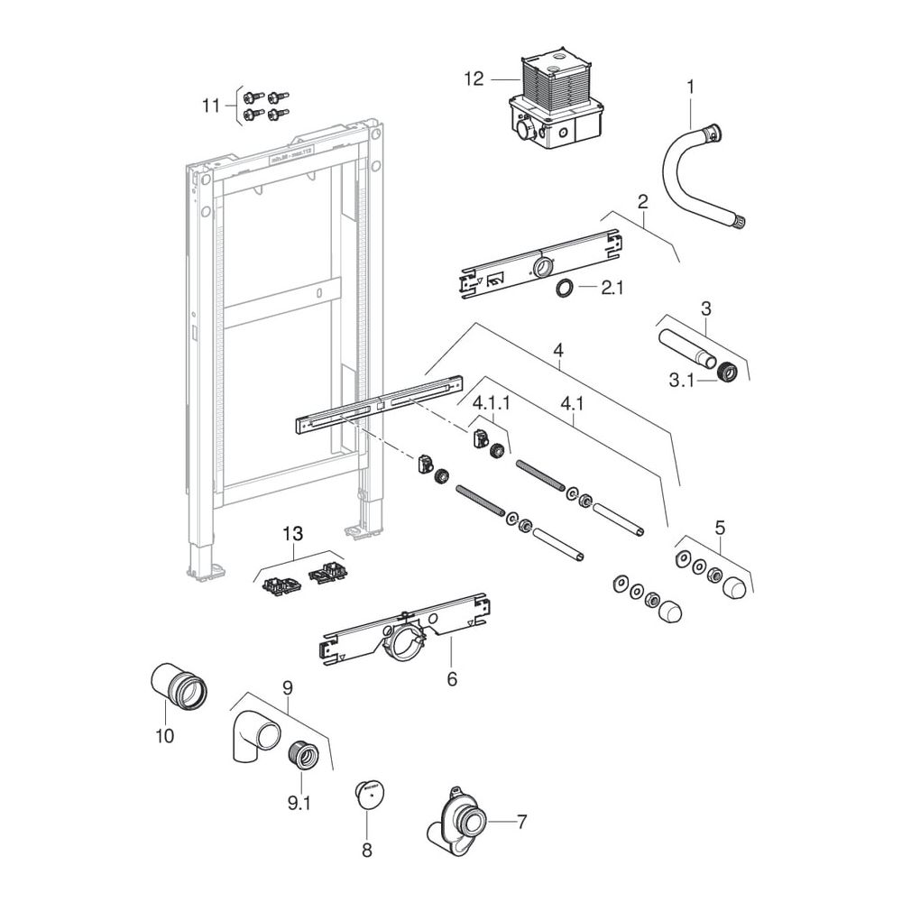 Geberit Duofix Element für Urinal, 98cm universell, für Betätigung von oben... GEBERIT-111617002 4064746030819 (Abb. 6)