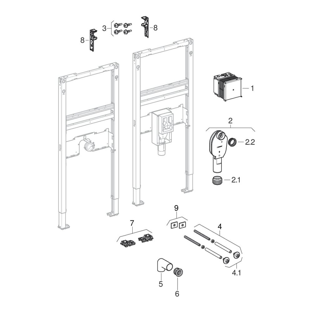 Geberit Duofix Element für Waschtisch, 112cm, elektronische Standarmatur mit UP-Funk... GEBERIT-111556002 4064746030420 (Abb. 6)