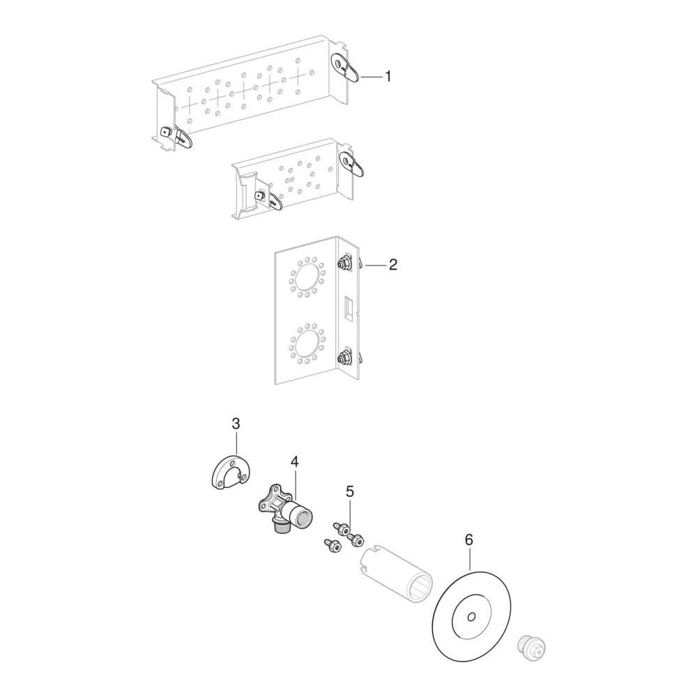 Geberit GIS Traverse für Wandarmatur Aufputz, mit einem Wasseranschluss... GEBERIT-461742001 4025416500933 (Abb. 8)
