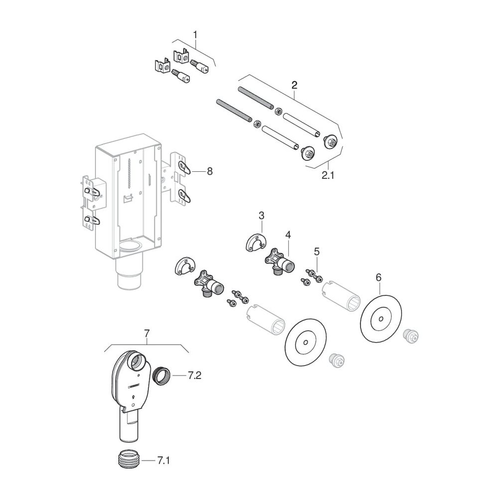 Geberit GIS Set Waschtisch für Standarmatur, mit Unterputz-Geruchsverschluss... GEBERIT-461435001 4025416667551 (Abb. 8)