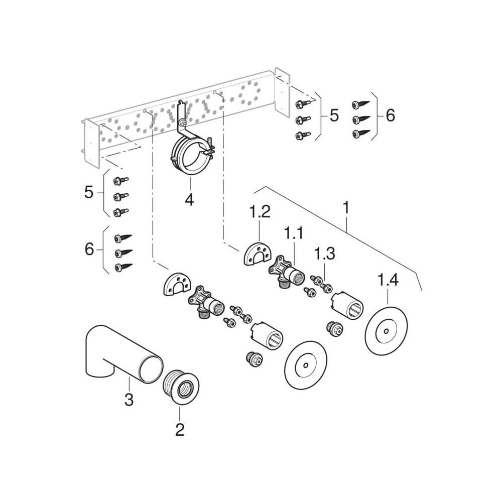 Geberit Duofix Traverse für Standarmatur, Küchenspüle, für Trockenbau... GEBERIT-111774001 4025416620556 (Abb. 9)
