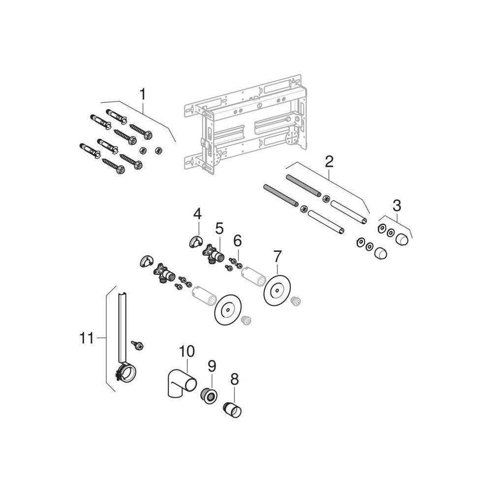 Geberit Montageelement Kombifix für Bidet, 12-16cm, Stahl, sendzimirverzinkt, 457530... GEBERIT-457530001 4025416500865 (Abb. 9)