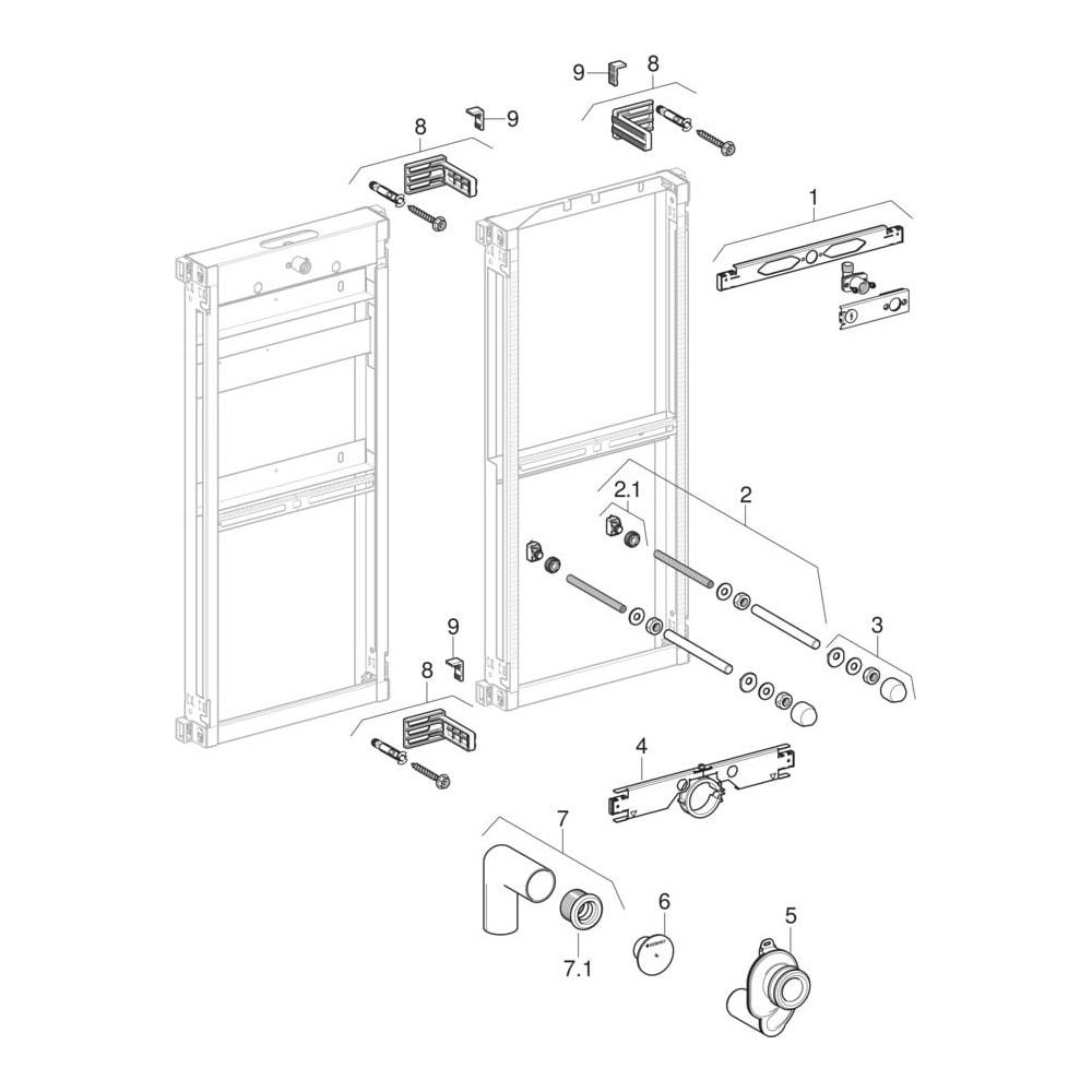 Geberit Kombifix Element für Urinal, 109-127cm, universell, für Aufputz-Druckspüler... GEBERIT-457686001 4025416801689 (Abb. 10)