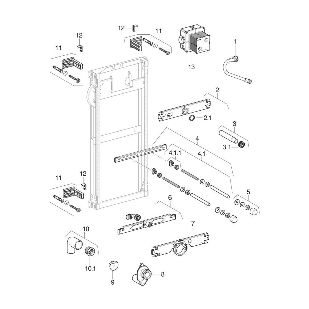 Geberit Kombifix Element für Urinal, 109-127cm, universell, für Sprühkopf... GEBERIT-457606001 4025416543596 (Abb. 8)