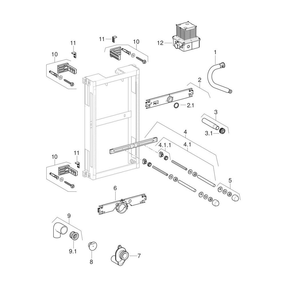 Geberit Kombifix Element für Urinal, 98cm, universell, für Betätigung von oben... GEBERIT-457612001 4025416756255 (Abb. 8)