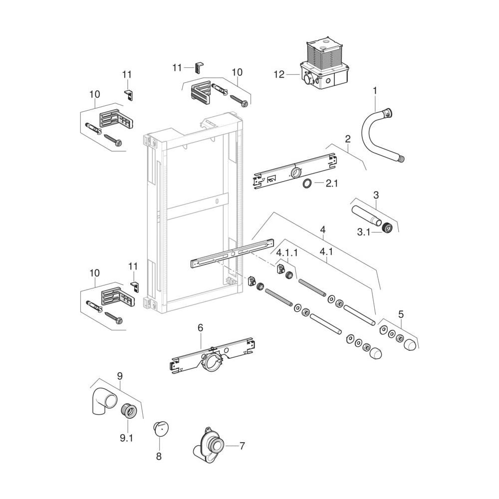 Geberit Kombifix Element für Urinal, 98cm, universell, für Betätigung von oben... GEBERIT-457612001 4025416756255 (Abb. 11)