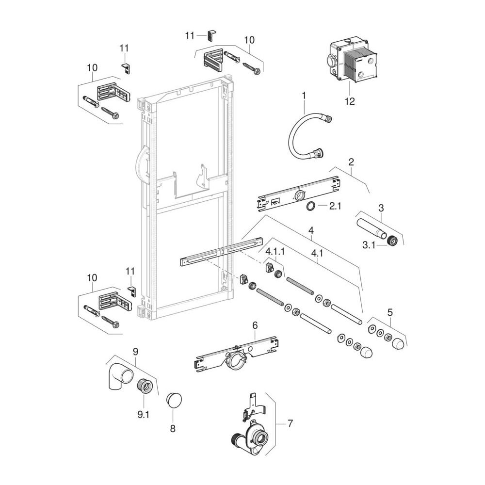 Geberit Kombifix Element für Urinal, 109-127cm, universell, für verdeckte Urinalste... GEBERIT-457689001 4025416667339 (Abb. 12)