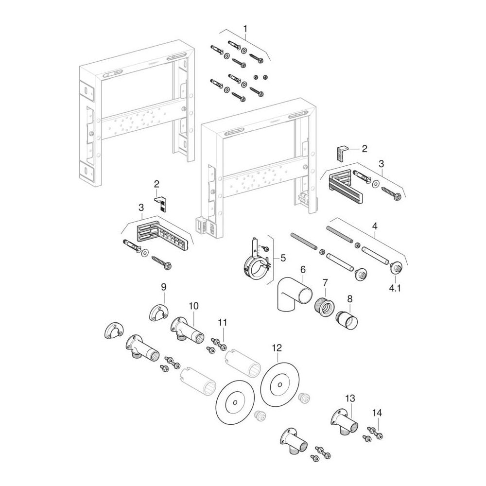 Geberit Kombifix Element für Waschtisch, Standarmatur... GEBERIT-457430001 4025416500858 (Abb. 8)