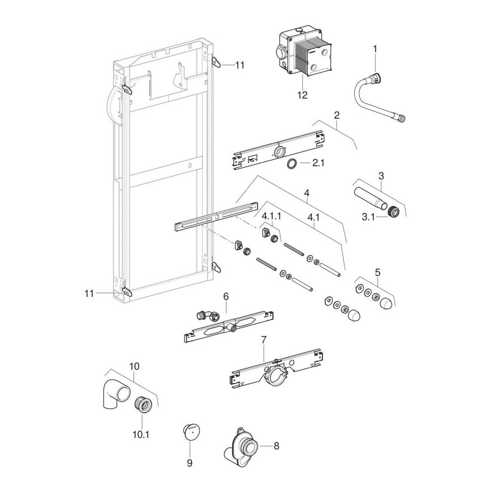 Geberit GIS Element für Urinal, 114cm, universell, für Sprühkopf, 461606001... GEBERIT-461606001 4025416537564 (Abb. 10)