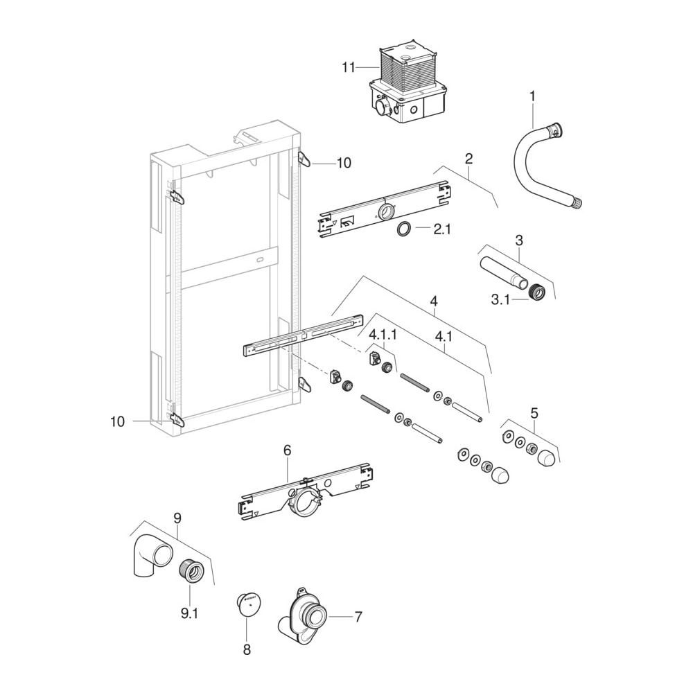 Geberit GIS Element für Urinal, 100cm, universell, für Betätigung von oben... GEBERIT-461622001 4025416756620 (Abb. 10)