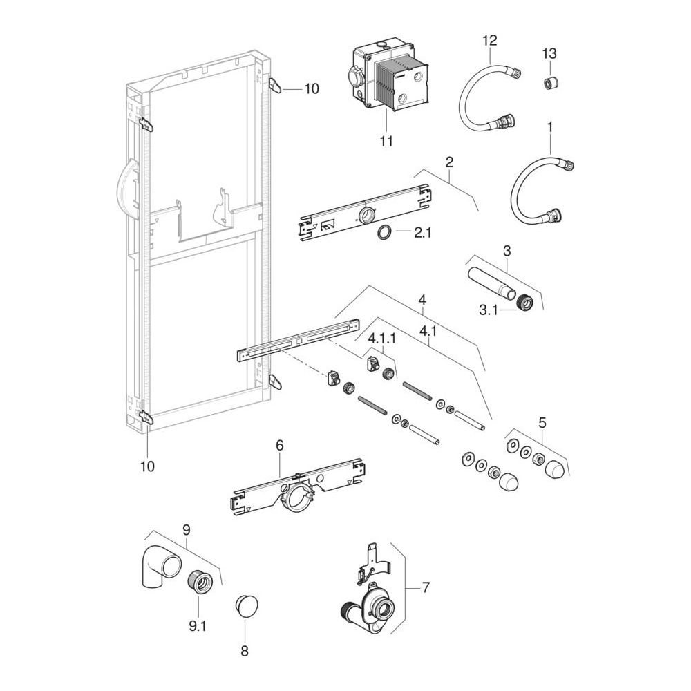 Geberit GIS Element für Urinal, 114-132cm, universell, für verdeckte Urinalsteuerun... GEBERIT-461689001 4025416801832 (Abb. 11)