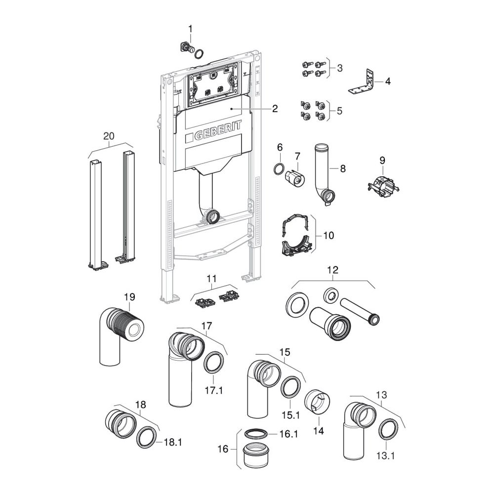 Geberit Duofix Bambini Element für Kleinkinder, Kinder Stand-WC 97cm Metall-/Holzst... GEBERIT-111922006 4064746031502 (Abb. 13)