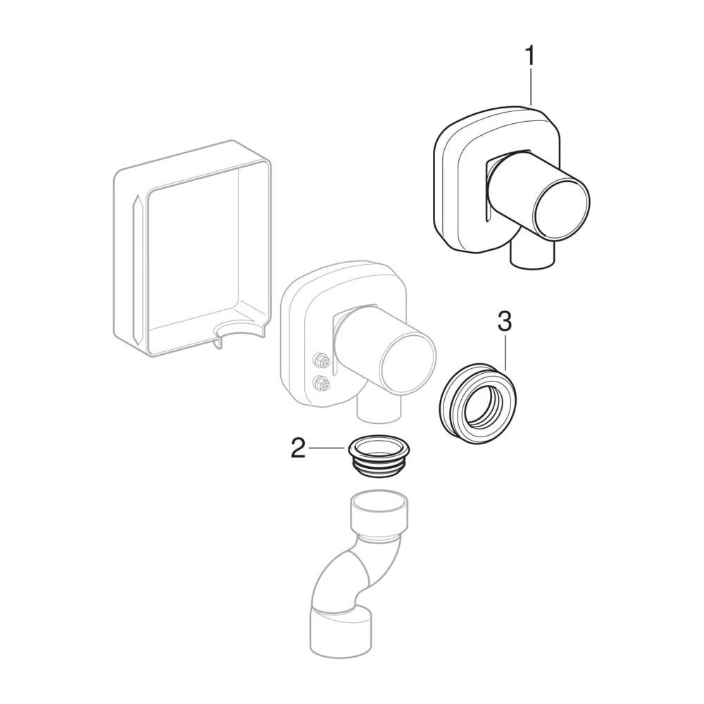 Geberit Unterputz-Geruchsverschluss für Urinal, Abgang vertikal Außendurchmesser 50... GEBERIT-152627161 4025416019411 (Abb. 10)
