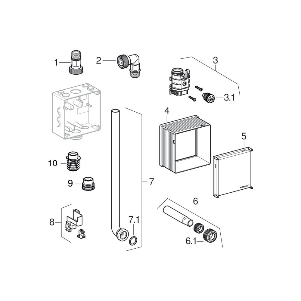 Geberit Duofix Basic Element für Urinal, 130cm, für Trockenbau, universell, für Uri... GEBERIT-458603005 4025416190752 (Abb. 12)