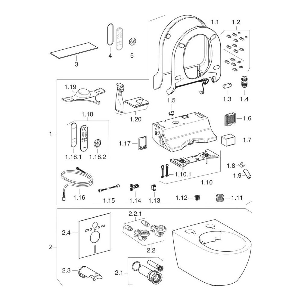 Geberit Dusch-WC AquaClean Tuma Comfort, Wand-WC, spülrandlos, KeraTect, 55,3x36x44... GEBERIT-146290SJ1 4025416219552 (Abb. 13)