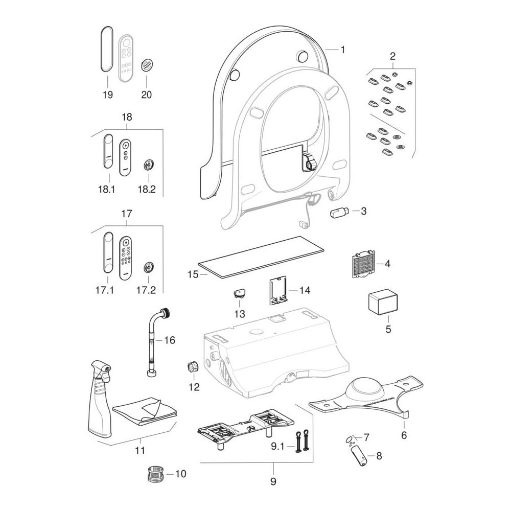 Geberit AquaClean Tuma Classic WC-Aufsatz, WhirlSpray, SoftClosing, 36x10,6x52,3cm,... GEBERIT-146070111 4025416844181 (Abb. 12)