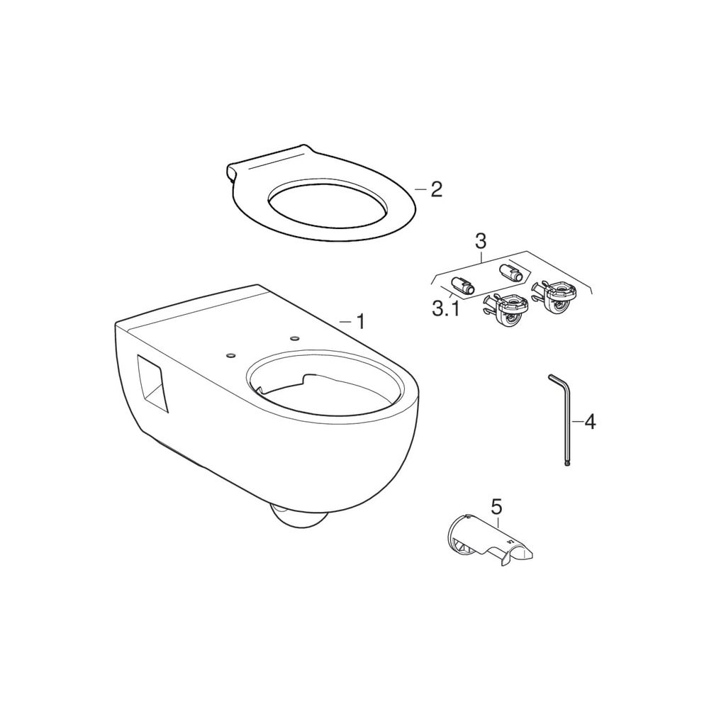 Geberit Renova Comfort Wand-WC Tiefspüler, verlängerte Ausladung, teilgeschlossene ... GEBERIT-500693018 4025410599117 (Abb. 16)