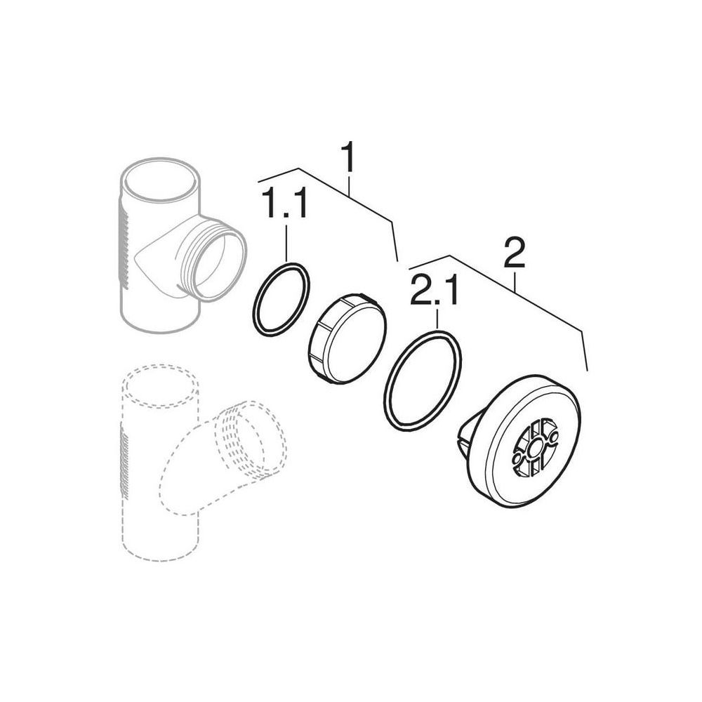 Geberit Silent db20 Reinigungsstück 90 Grad mit runder Serviceöffnung Außendurchmess... GEBERIT-310334141 4025416310730 (Abb. 6)