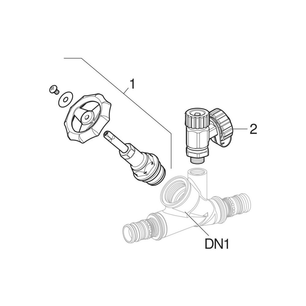 Geberit Mepla Schrägsitz-Absperrventil, d 26mm, PN 10 bar, Rotguss... GEBERIT-603032001 4025416710110 (Abb. 6)