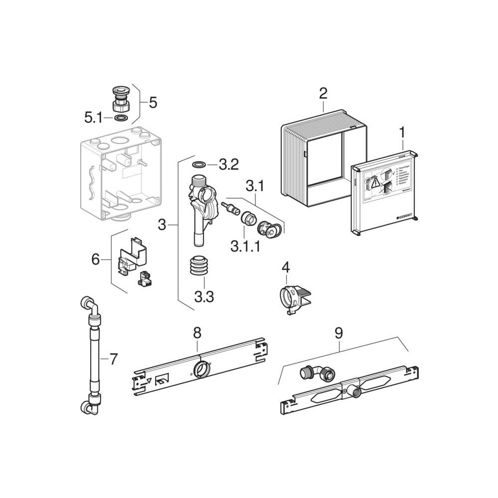 Geberit DuofixBasic Element für Urinal, 130cm universell, für Basic Urinalsteuerung,... GEBERIT-458603006 4064746032905 (Abb. 7)