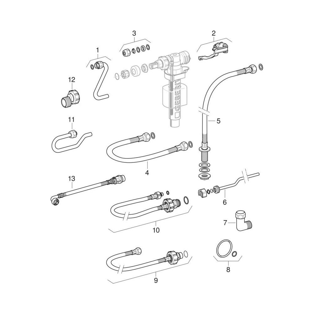 Geberit GIS Element für Wand-WC, 100cm mit Omega Unterputzspülkasten 12cm... GEBERIT-461151002 4064746023859 (Abb. 10)