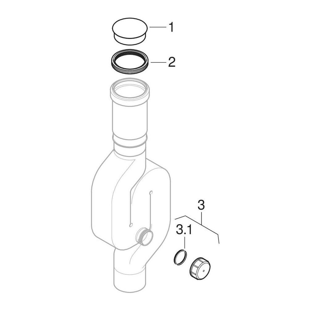 Geberit PE Schneckengeruchsverschluss mit Serviceöffnung d 75mm... GEBERIT-365813161 4025416028192 (Abb. 6)