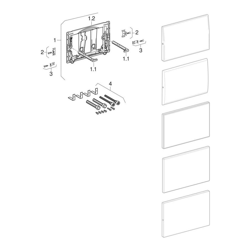 Geberit Sigma Abdeckplatte verschraubbar gebürstet, easy-to-clean... GEBERIT-115764FW1 4025416355212 (Abb. 8)