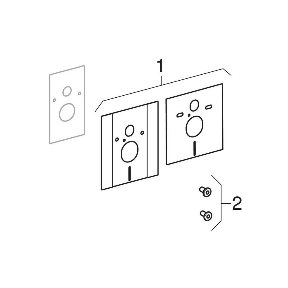 Geberit Abdeckplatte mit Schallschutzset, für Geberit Duofix Element für Wand-WC, hö... GEBERIT-115396001 4025416667889 (Abb. 7)