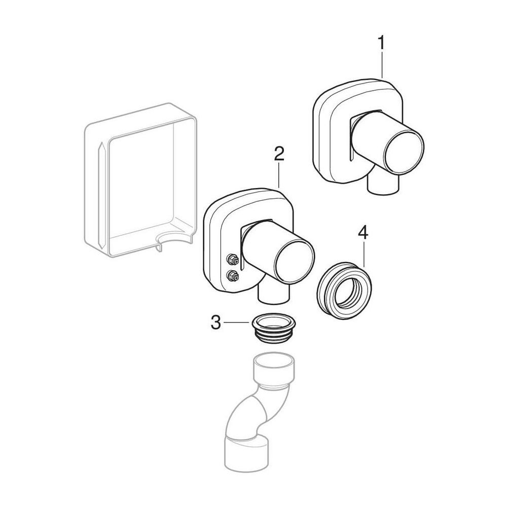Geberit Unterputz-Geruchsverschluss für Urinal, Abgang vertikal Außendurchmesser 50m... GEBERIT-152627161 4025416019411 (Abb. 8)