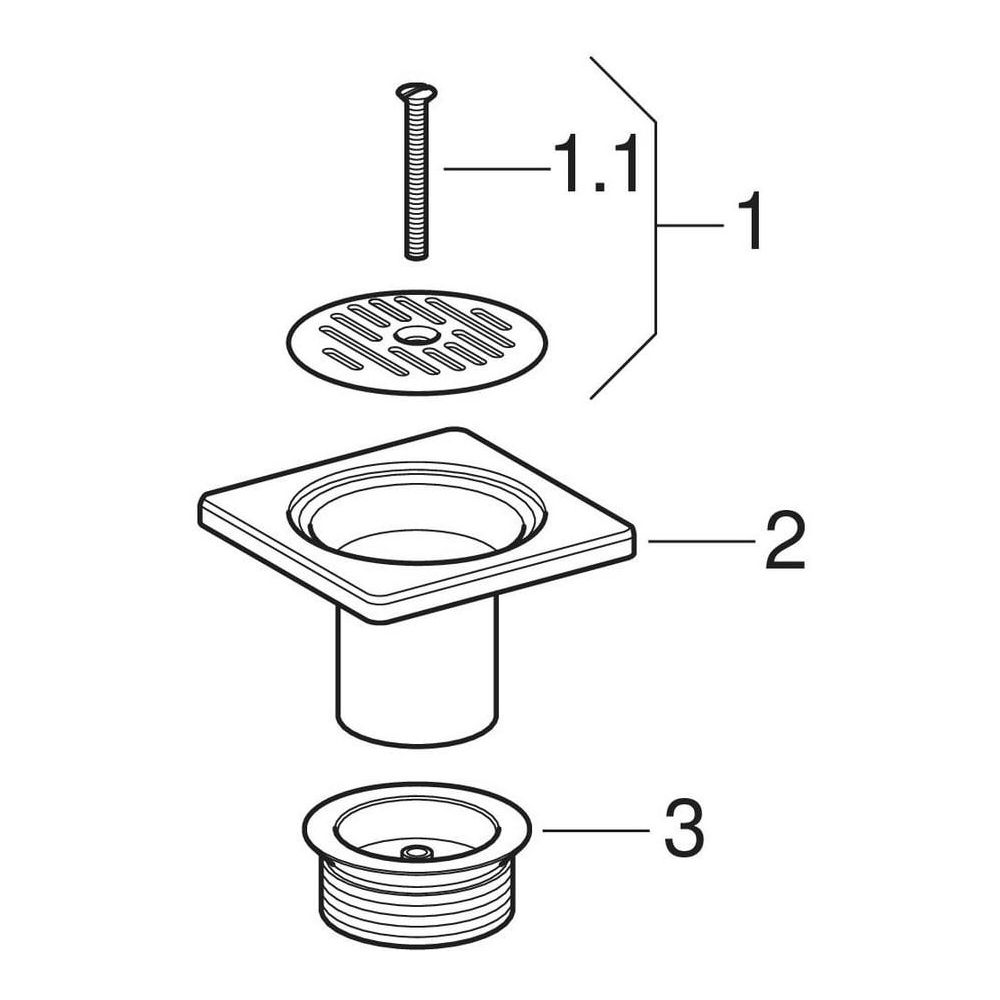 Geberit Duschbodenablauf, Schlitzrost 10x10cm... GEBERIT-152325001 4025416116851 (Abb. 8)