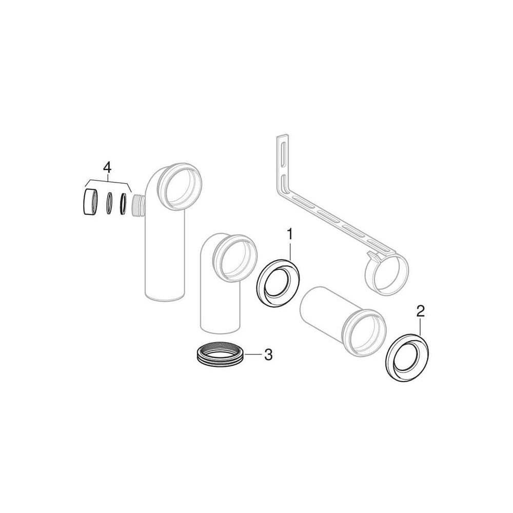 Geberit Anschlussbogen 90 Grad mit Zusatzanschluss rechts Außendurchmesser 110mm, Al... GEBERIT-152615111 4025416019374 (Abb. 8)