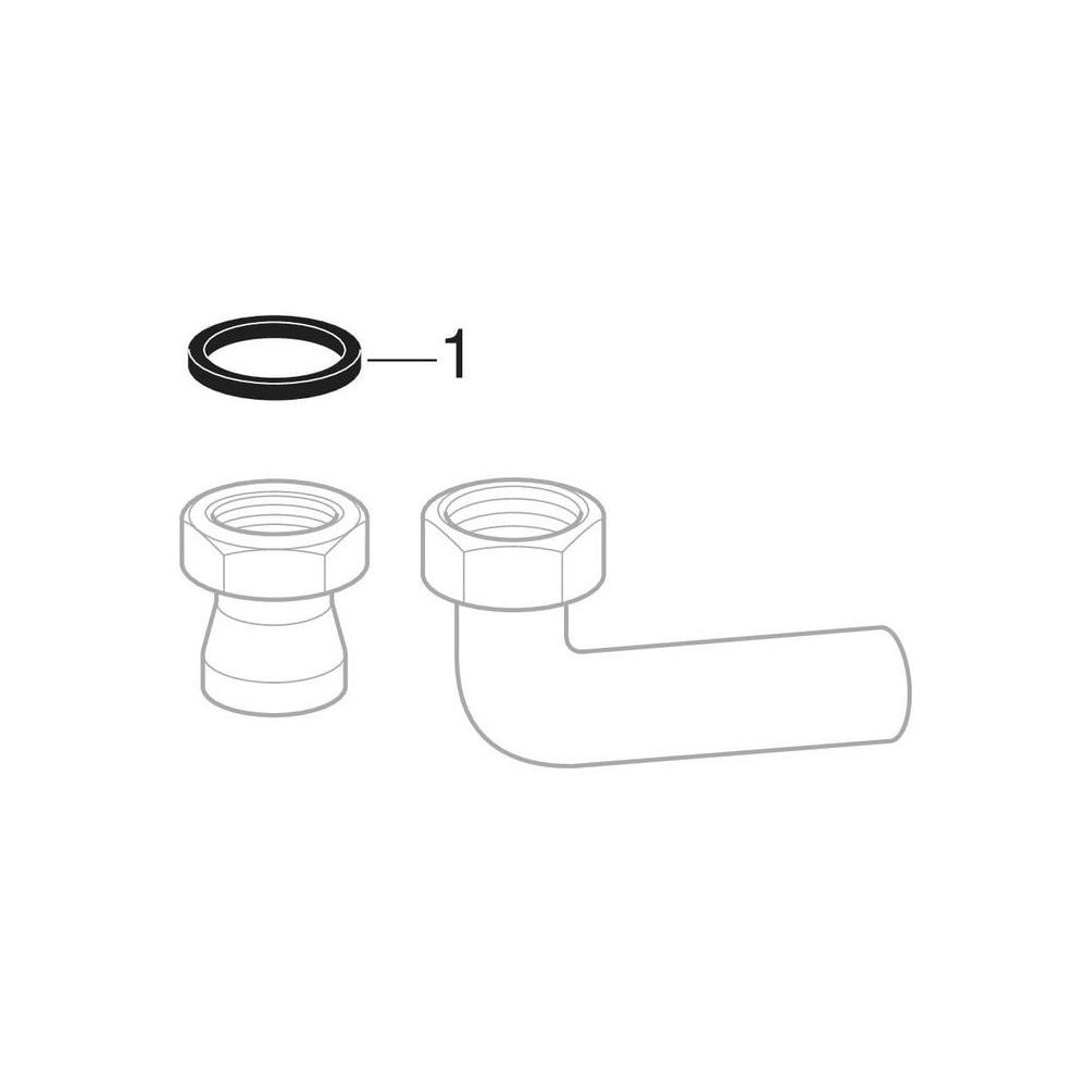 Geberit Anschlussstutzen mit Überwurfmutter, d 50mm, DN 50, G 1 1/2", H3,3cm, Schwar... GEBERIT-152180161 4025416017929 (Abb. 6)