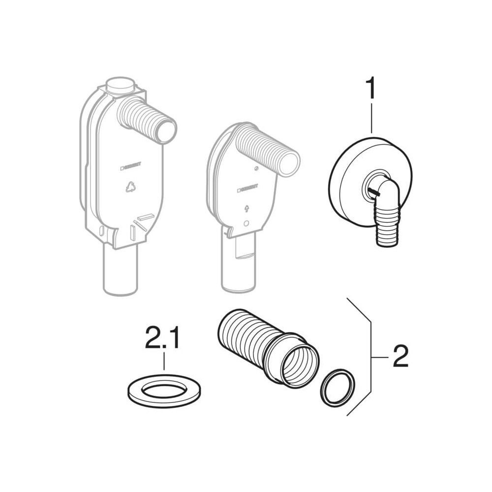 Geberit Unterputz-Geruchsverschluss für Geräte, mit einem Anschluss Außendurchmesse... GEBERIT-152235111 4025416751595 (Abb. 11)