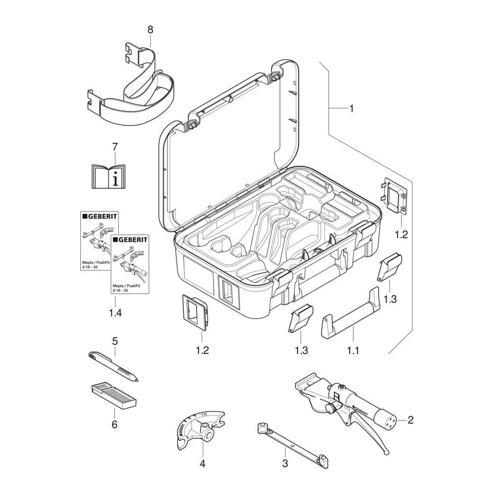 Geberit Handbiegewerkzeug hydraulisch, im Koffer Außendurchmesser 16/20/26/32mm... GEBERIT-690412003 4025416114505 (Abb. 4)