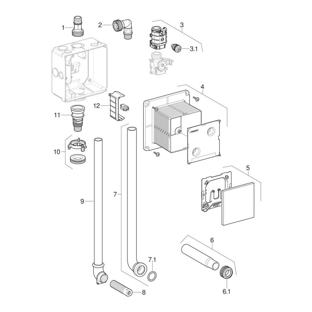 Geberit GIS Element für Urinal, 114cm, universell... GEBERIT-461621001 4025416756590 (Abb. 9)