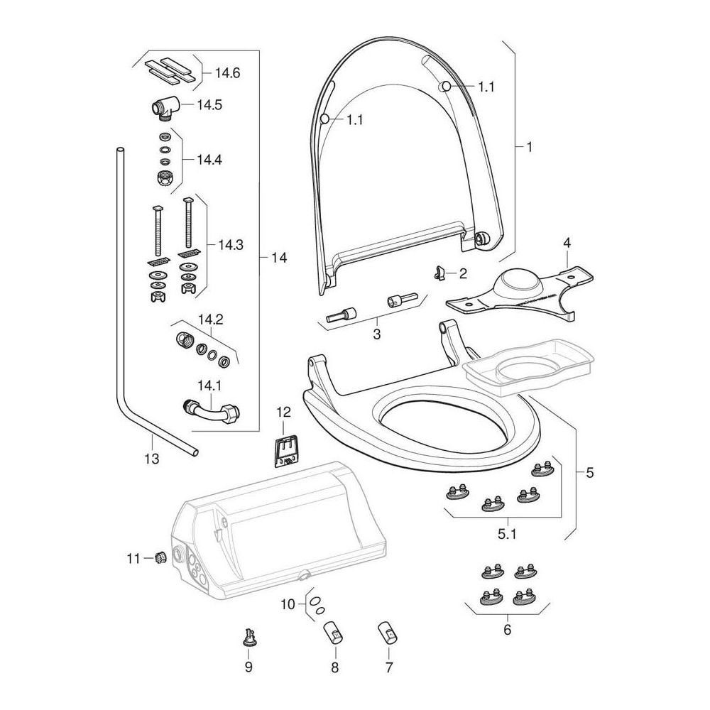 Geberit AquaClean 4000 WC-Aufsatz, Alpinweiß... GEBERIT-146130111 4025416762232 (Abb. 10)