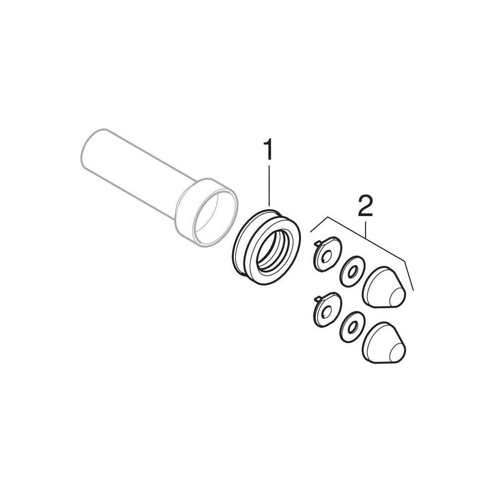 Geberit Anschlussstutzen mit Manschette Außendurchmesser 45mm, Schwarz... GEBERIT-152486161 4025416018933 (Abb. 6)