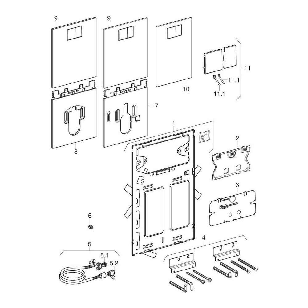 Geberit Drückerplatte für Geberit AquaClean WC-Aufsatz Hochdruck-Schichtstoffplatte,... GEBERIT-115322111 4025416087625 (Abb. 8)