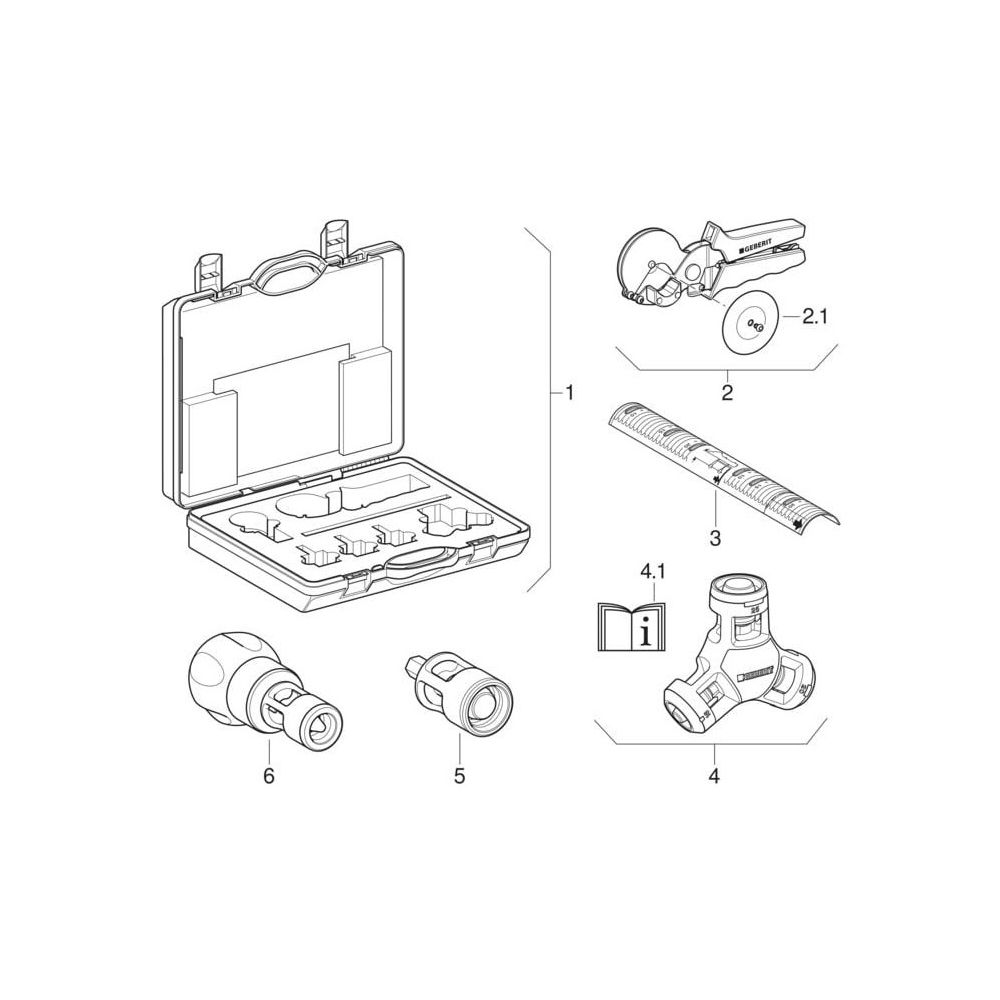 Geberit PushFit Montagewerkzeug mit Markierschablone, im Koffer Außendurchmesser 14/... GEBERIT-650911002 4025410759139 (Abb. 4)