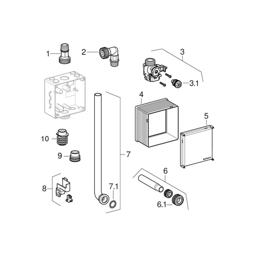 Geberit DuofixBasic Element für Urinal, 130cm universell, für Basic Urinalsteuerung,... GEBERIT-458603006 4064746032905 (Abb. 9)
