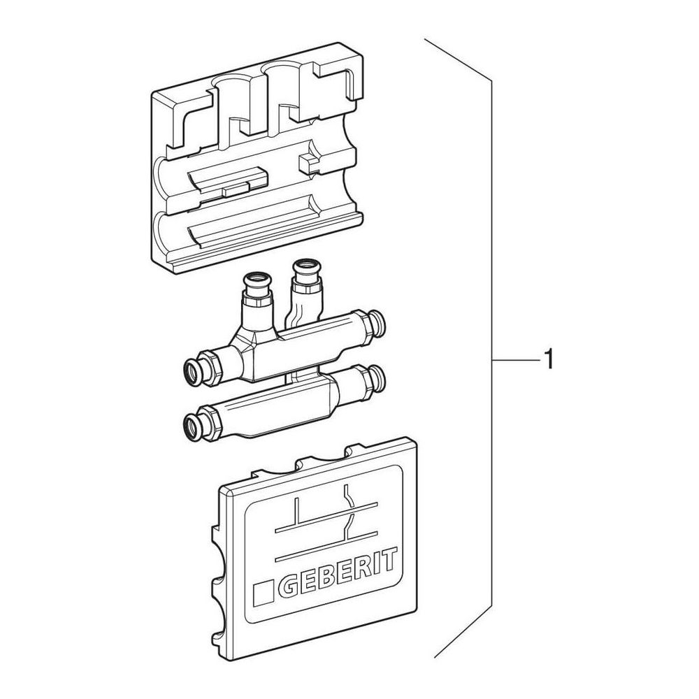 Geberit Mapress Kreuzungs-T-Stück mit Dämmbox CC752S, d 15mm, d1 15mm, d2 15mm... GEBERIT-63113 4024723631132 (Abb. 8)