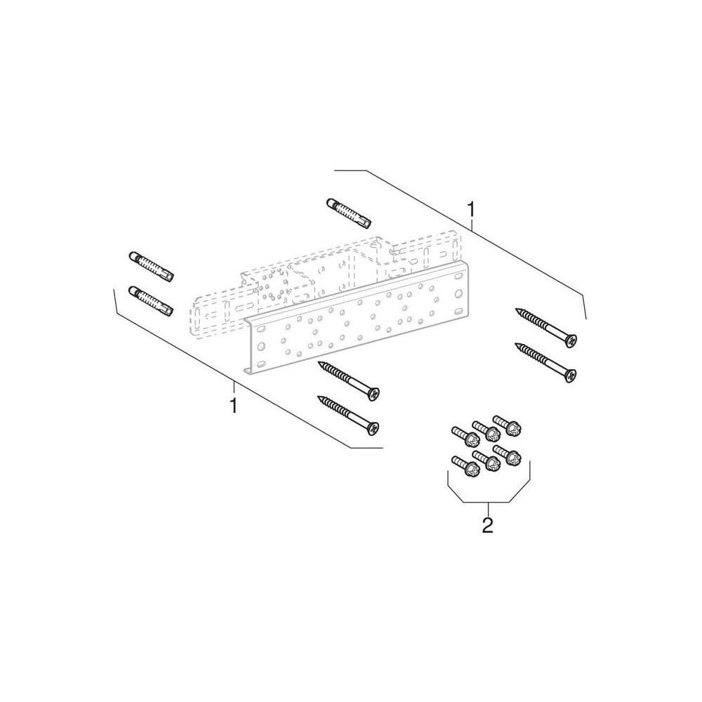 Geberit Montageplatte gerade, zweifach, Anschlussdistanz 7,3 cm oder 15,3 cm 1,0215,... GEBERIT-601737001 4025416041849 (Abb. 8)