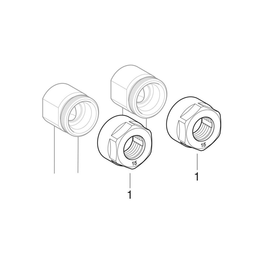 Geberit Mapress Kupfer Set Anschluss-T-Stücke für Vor-/Rücklauf Anschlussverschraubung f... GEBERIT-24057 4025410584908 (Abb. 8)