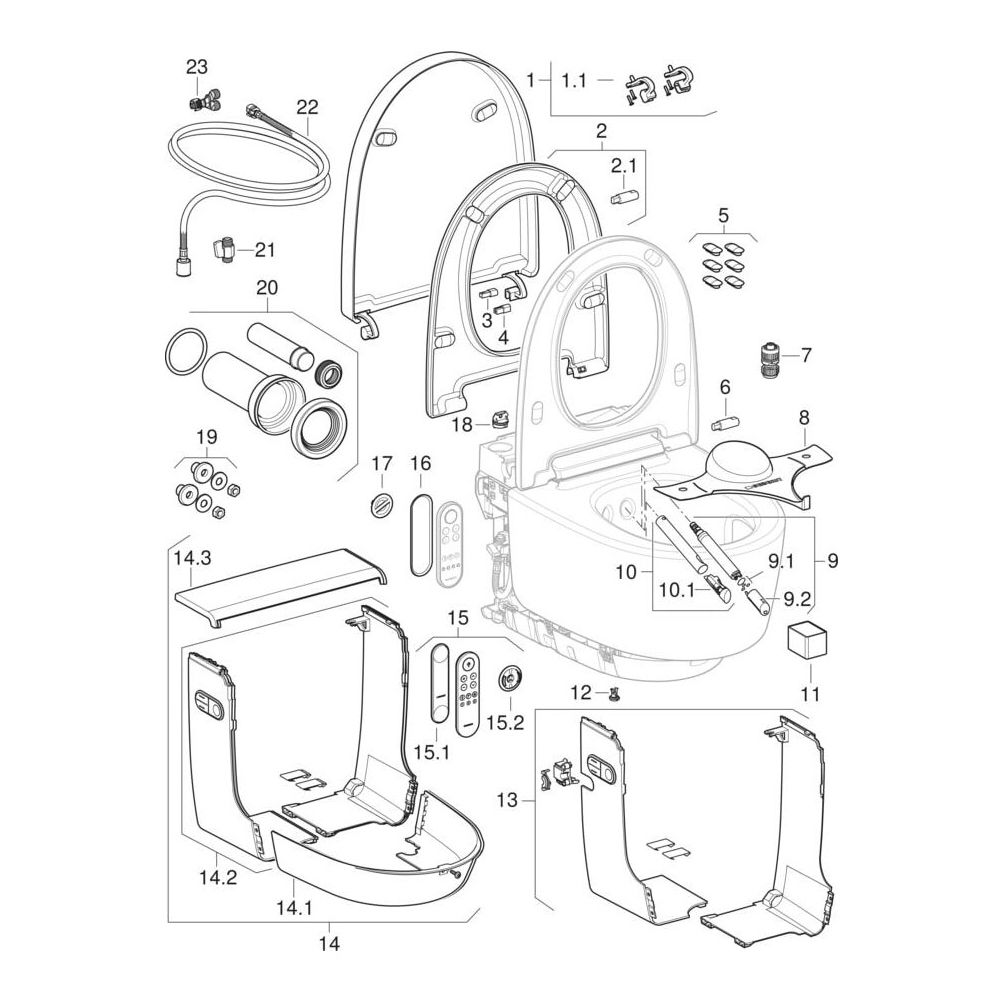 Geberit AquaClean Mera Classic Dusch-WC-Komplettanlage Wand-WC, Alpinweiß... GEBERIT-146200111 4025416317494 (Abb. 12)